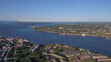 Quebec City hava video güzel güneşli bir günde.