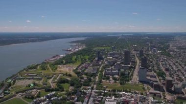Quebec City hava video güzel güneşli bir günde.
