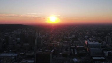 Montreal hava video şehir merkezinde güzel bir akşam gün batımında