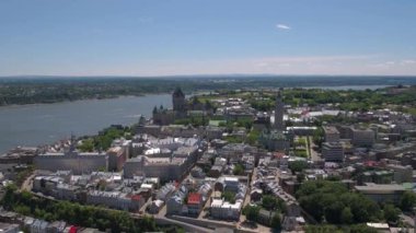 Quebec City hava video güzel güneşli bir günde.