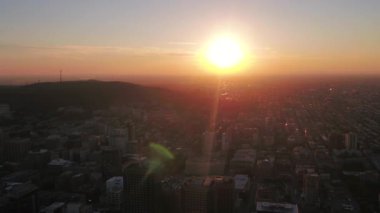 Montreal hava video şehir merkezinde güzel bir akşam gün batımında