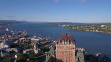 Quebec City hava video güzel güneşli bir günde.