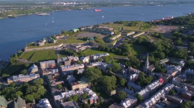 Quebec City hava video güzel güneşli bir günde.