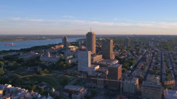 Antenna Video Ból Quebec City Egy Szép Napsütéses Napon — Stock videók