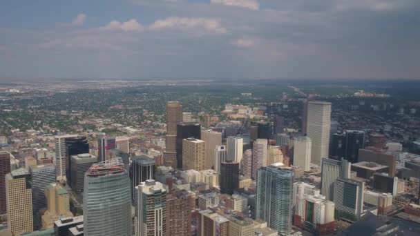 Luchtfoto Video Van Downtown Denver Een Zonnige Dag — Stockvideo