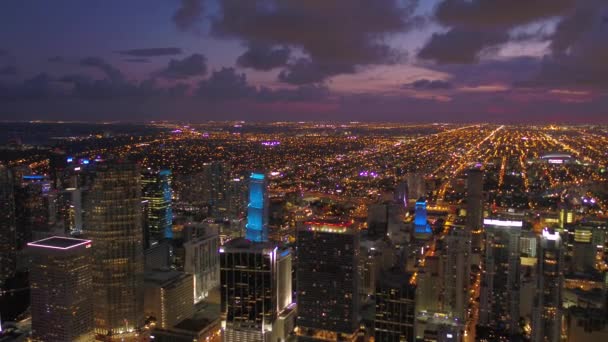 Video Aereo Del Centro Miami Notte — Video Stock