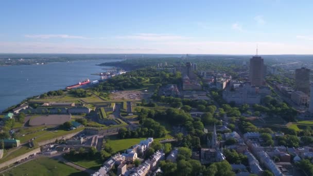 Luftbild Von Quebec City Einem Schönen Sonnigen Tag — Stockvideo