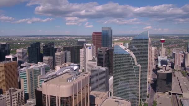 Vidéo Aérienne Centre Ville Calgary Par Une Journée Ensoleillée — Video