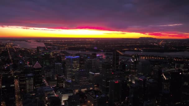 Canadá Aéreo Cidade Montreal Nascer Sol Uma Bela Manhã — Vídeo de Stock