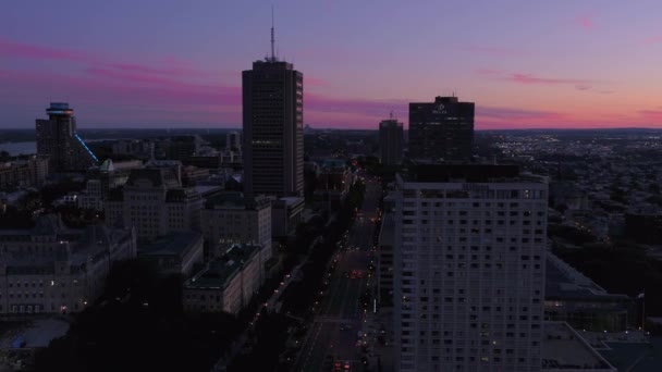 Lotnicze Wideo Quebec City Downtown Zachodzie Słońca — Wideo stockowe