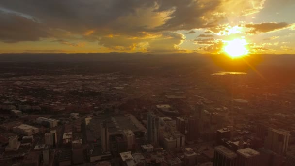 Luchtfoto Video Van Het Centrum Van Denver — Stockvideo