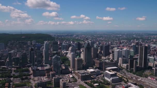 Canadá Aéreo Centro Montreal Dia Ensolarado — Vídeo de Stock