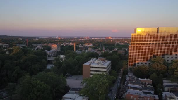 Puesta Sol Día Aérea Delaware Wilmington — Vídeos de Stock