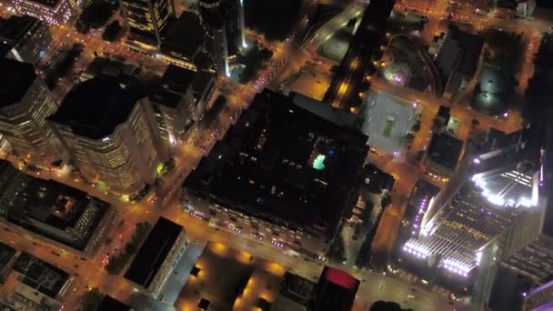 Aerial Video Montreal Downtown Natten — Stockvideo