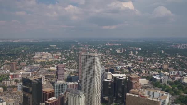 Luftbild Der Innenstadt Von Denver Einem Sonnigen Tag — Stockvideo