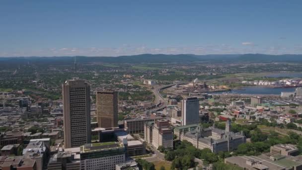 魁北克城市的空中视频在一个美丽晴朗的日子 — 图库视频影像
