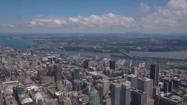 Antenne Canada Von Montreal Innenstadt Einem Sonnigen Tag — Stockvideo