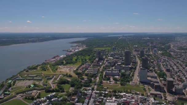 Vídeo Aéreo Quebec City Belo Dia Ensolarado — Vídeo de Stock
