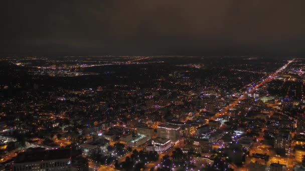 Vídeo Aéreo Centro Denver Noite — Vídeo de Stock