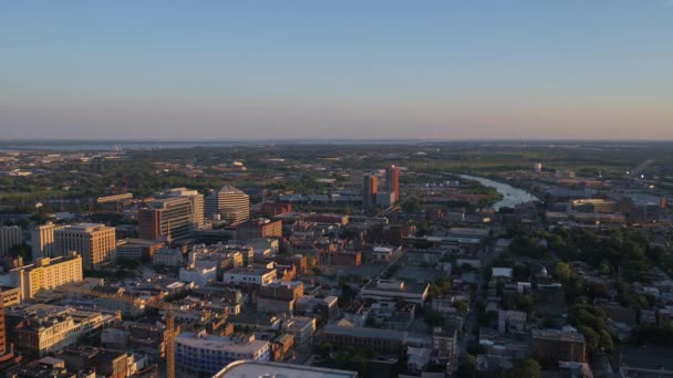 Aerial Delaware Wilmington Sunset Day — Stock Video