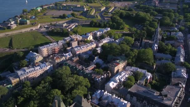Luftbild Von Quebec City Einem Schönen Sonnigen Tag — Stockvideo