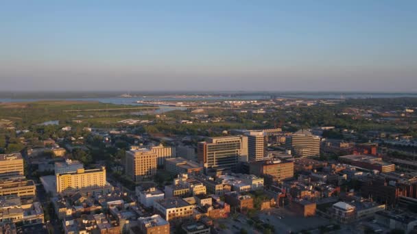 Puesta Sol Día Aérea Delaware Wilmington — Vídeos de Stock