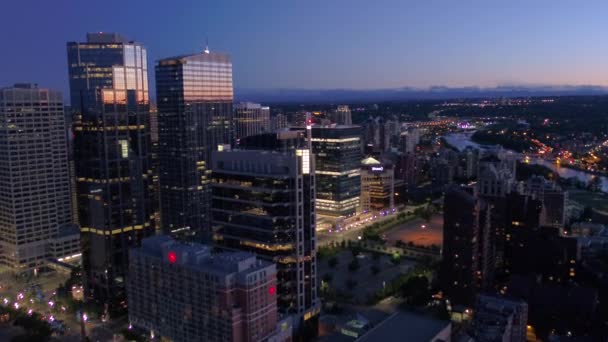 Şehir Calgary Geceleri Hava Video — Stok video