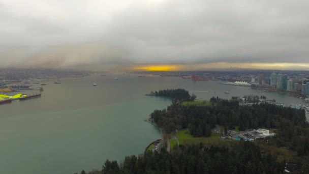 Luchtfoto Video Voor Vancouver Canada — Stockvideo