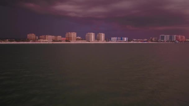 Aerial Video Tampa Och Pete Beach Vid Solnedgången — Stockvideo