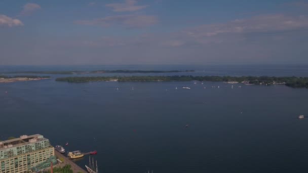 Vídeo Aéreo Del Centro Toronto Hermoso Día Soleado — Vídeos de Stock