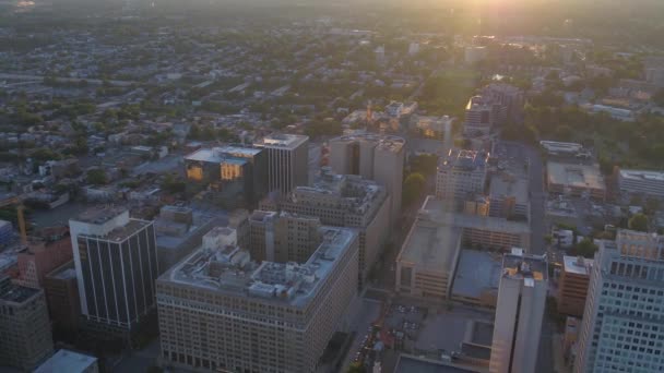 Aerial Delaware Wilmington Sunset Day — Stock Video