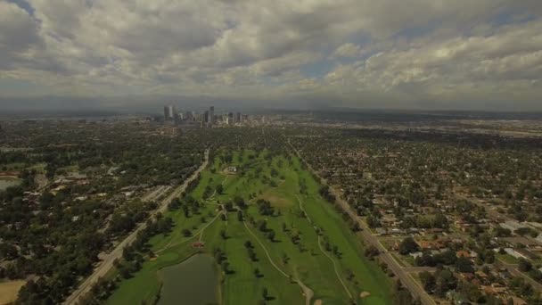 Vídeo Aéreo Del Centro Denver — Vídeo de stock