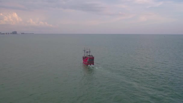 Luftbild Vom Strand Von Tampa Und Pete Bei Sonnenuntergang — Stockvideo