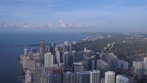 Aerial Video Downtown Miami Sunny Day — Stock Video