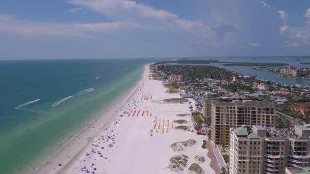 Luchtfoto Video Van Tampa Centrum Omgeving Een Zonnige Dag — Stockvideo