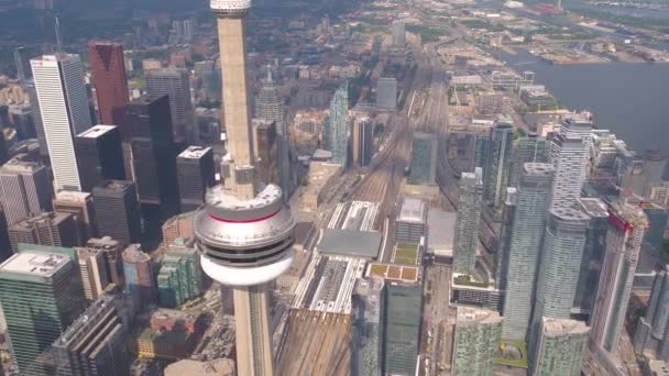 Повітряні Відео Міста Торонто Прекрасний Сонячний День — стокове відео