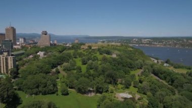 Quebec City hava video güzel güneşli bir günde.