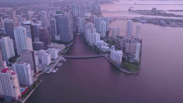 Vídeo Aéreo Centro Miami Nascer Sol — Vídeo de Stock