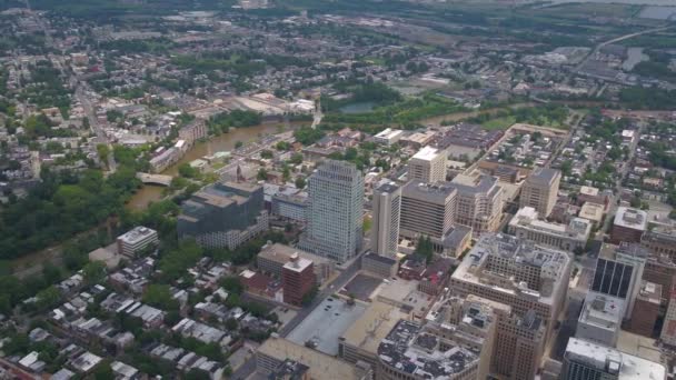 Luftbild Der Innenstadt Von Wilmington Einem Sonnigen Tag — Stockvideo