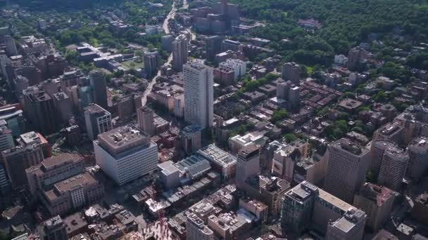 Aerial Kanada Montreal Downtown Solig Dag — Stockvideo