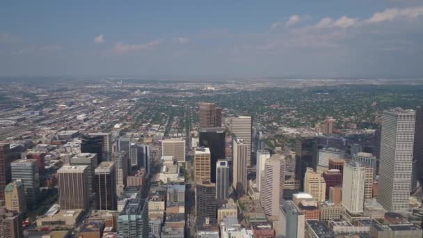 Aerial Video Downtown Denver Sunny Day — Stock Video