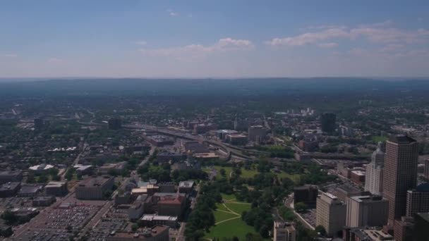 Vidéo Aérienne Centre Ville Hartford Par Une Journée Ensoleillée — Video