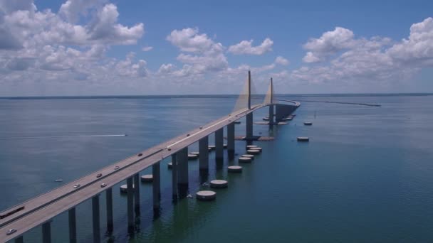 Vídeo Aéreo Del Centro Tampa Sus Alrededores Día Soleado — Vídeo de stock