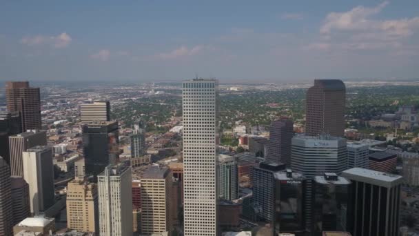 Vídeo Aéreo Del Centro Denver Día Soleado — Vídeo de stock