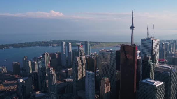 Vídeo Aéreo Del Centro Toronto Hermoso Día Soleado — Vídeo de stock
