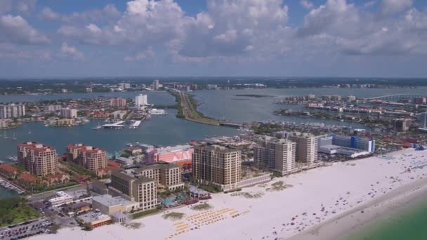 Aerial Video Downtown Tampa Surrounding Area Sunny Day — Stock Video