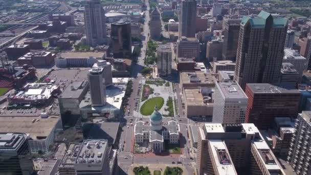 Vídeo Aéreo Del Centro Louis Día Soleado — Vídeos de Stock