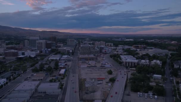 Idaho Aéreo Del Centro Boise Día Soleado — Vídeos de Stock