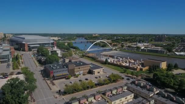 Aerial Video Des Moines City Iowa — Stock Video