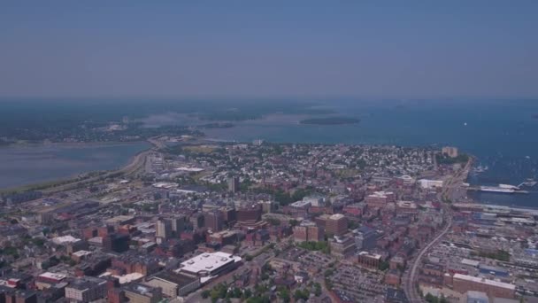 晴れた日にポートランドのダウンタウンの空撮 — ストック動画